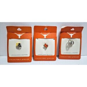 TEXAS LONGHORNS UT STERLING SILVER CHARM LOT FAILTE IRELAND CRAFTED BY SOLVAR